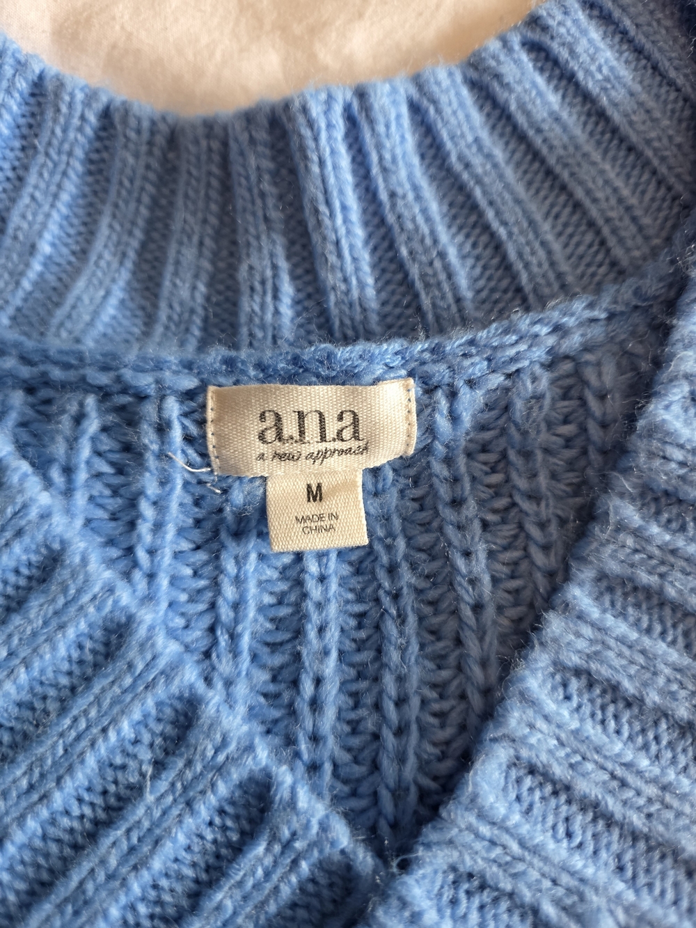 a.n.a Sky Blue V-Neck Ribbed Women's Sweater - Picture 2 of 5